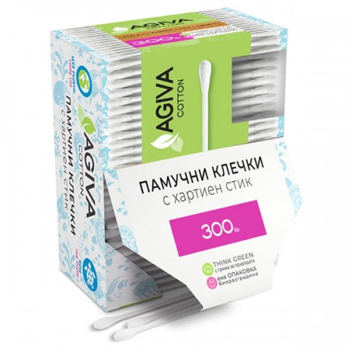 Клечки за уши - хартиен стик /биоразградими/ 'AGIVA', 300 броя /кутия/ Клечки за уши - хартиен стик /биоразградими/ 'AGIVA', 300 броя /кутия/