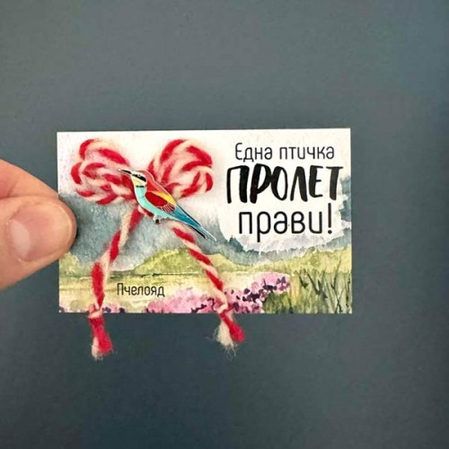 Мартеница - значка с кауза - Пчелояд 'БДЗП'