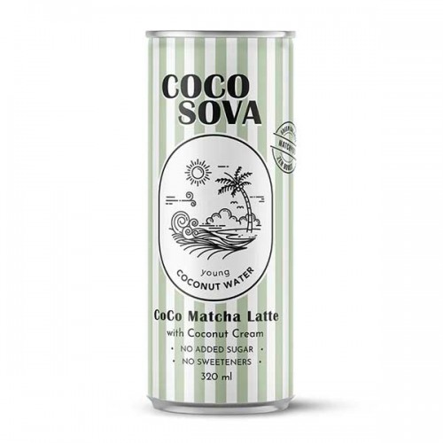 Матча лате с кокосова вода БЕЗ добавена захар 'COCOSOVA', 320 мл