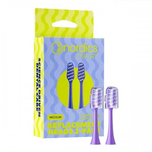Резервни глави за електрическа четка - лилави XO10 'Nordics Oral Care', 2 броя